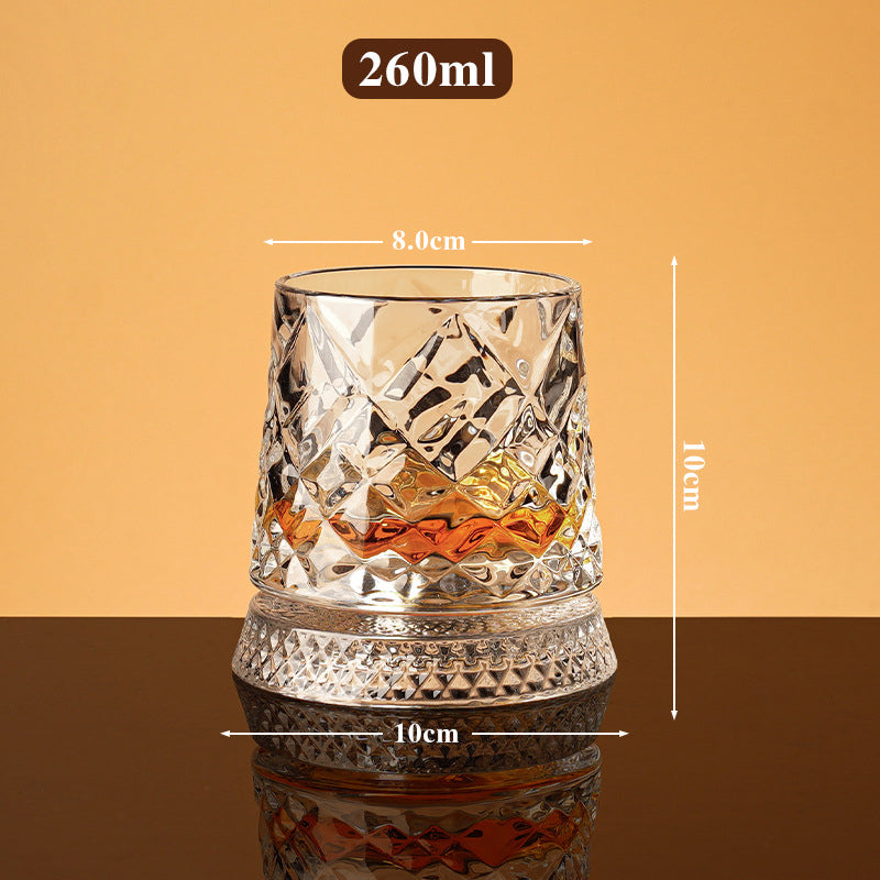 Vintage Heritage Roterende Whiskeyglas – Blyfrit Krystal med Prægninger