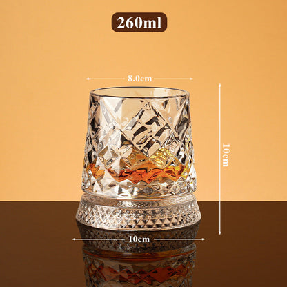 Vintage Heritage Roterende Whiskeyglas – Blyfrit Krystal med Prægninger