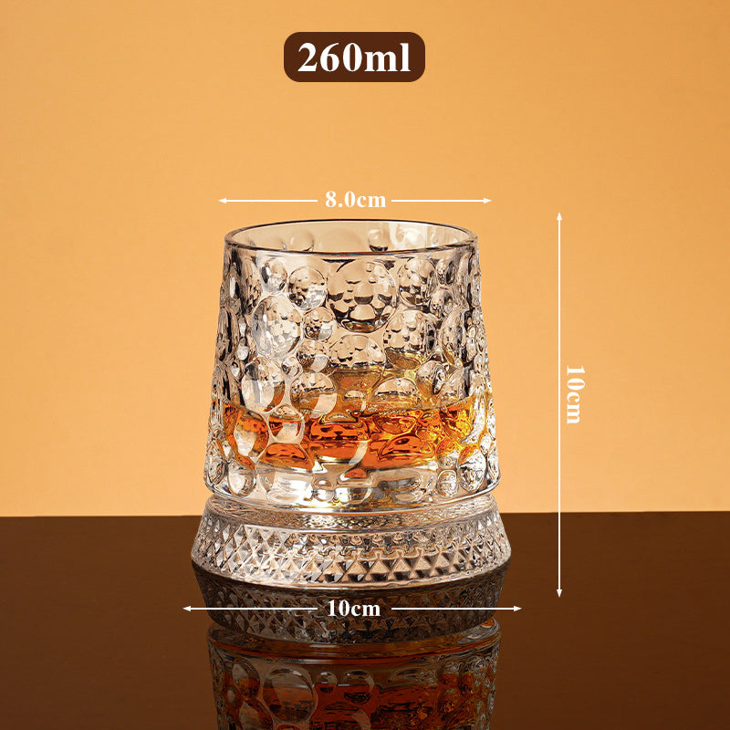 Vintage Heritage Roterende Whiskeyglas – Blyfrit Krystal med Prægninger