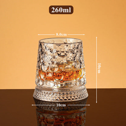 Vintage Heritage Roterende Whiskeyglas – Blyfrit Krystal med Prægninger
