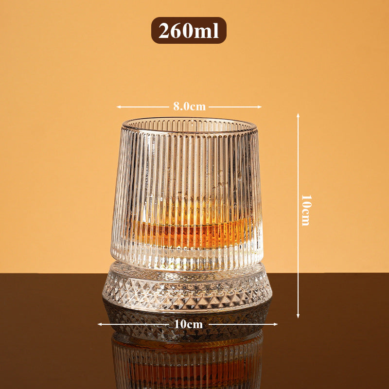 Vintage Heritage Roterende Whiskeyglas – Blyfrit Krystal med Prægninger