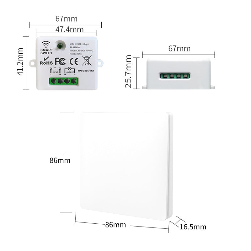 Trådløs Afbryder – 100% Batterifri & Nem Montering