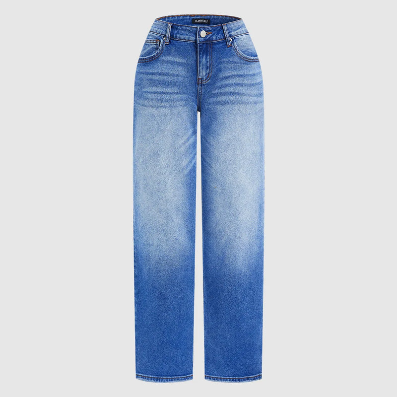 Vide Jeans med Subtil Gradient – Flatterende Pasform & Trendy Estetik