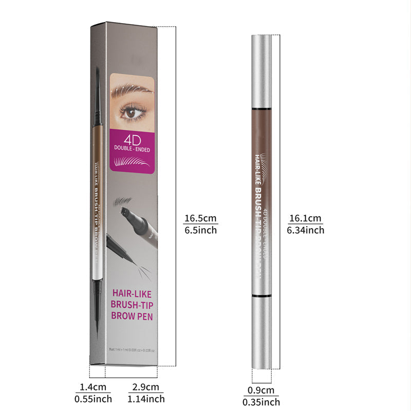 Langtidsholdbar 2-i-1 Dobbeltsidet Microblade Flydende Øjenbrynspen