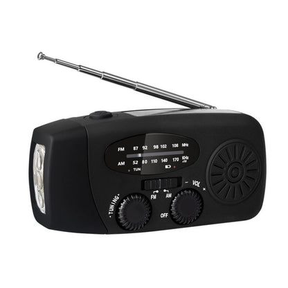 Nødradio med Håndsving & Solceller – AM/FM Radio med Powerbank & Lygte