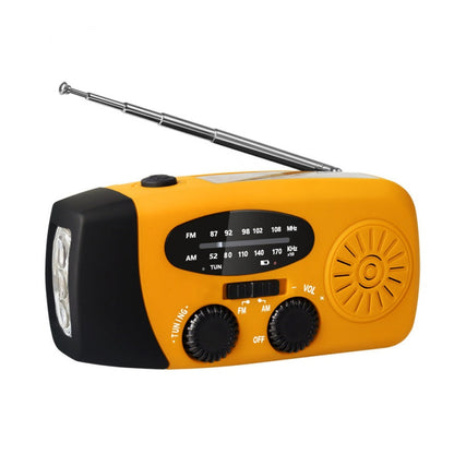 Nødradio med Håndsving & Solceller – AM/FM Radio med Powerbank & Lygte