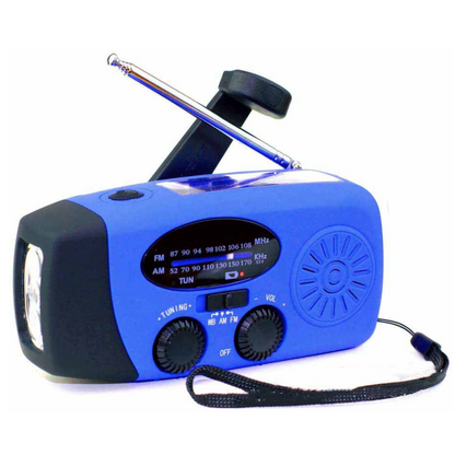 Nødradio med Håndsving & Solceller – AM/FM Radio med Powerbank & Lygte