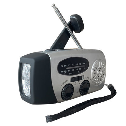 Nødradio med Håndsving & Solceller – AM/FM Radio med Powerbank & Lygte
