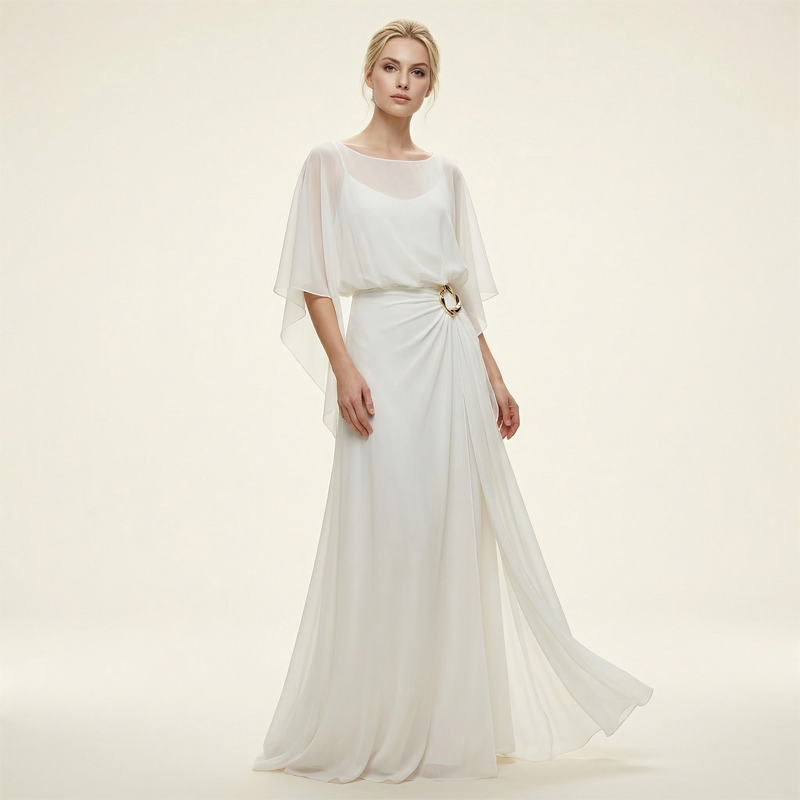 Elegant 2-Delt Sæt med Kappeærmer og Bukser med Vidde (S-5XL)