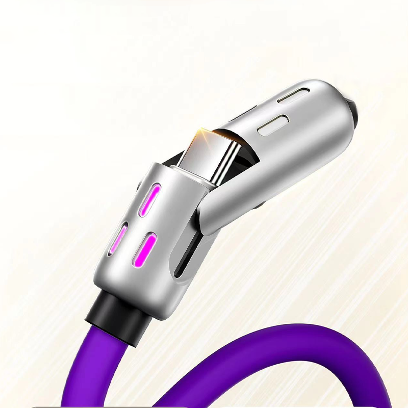 Universelt 240W 4-i-1 Hurtigopladningskabel med RGB-Lys