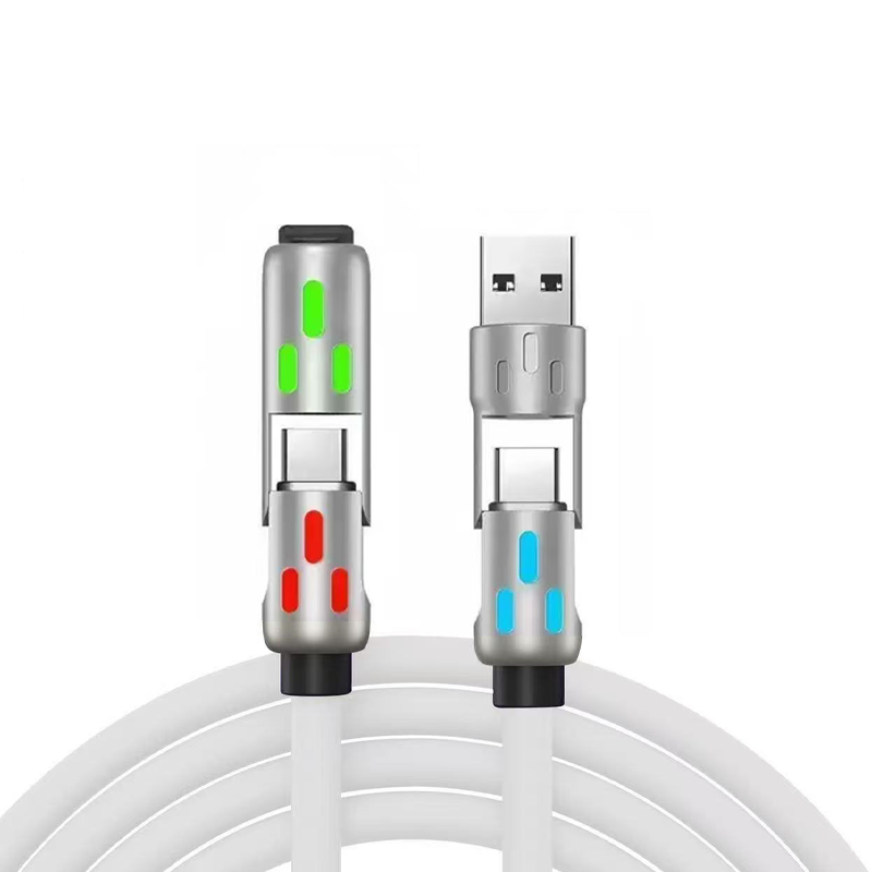 Universelt 240W 4-i-1 Hurtigopladningskabel med RGB-Lys