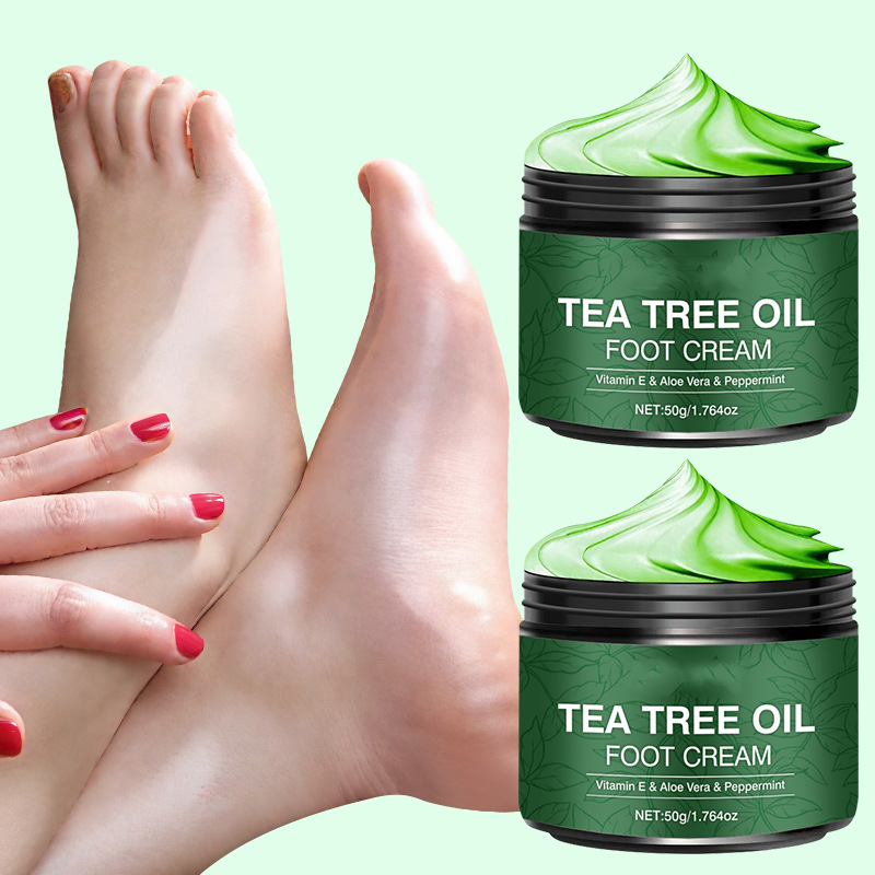 Beroligende Fodcreme med Aloe Vera og Tea Tree Olie – Slip for Tørre, Ru Fødder og Revner