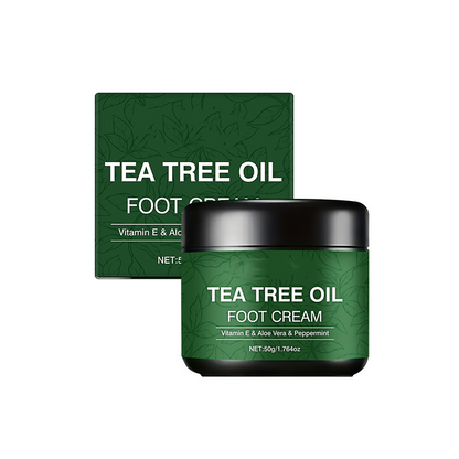 Beroligende Fodcreme med Aloe Vera og Tea Tree Olie – Slip for Tørre, Ru Fødder og Revner