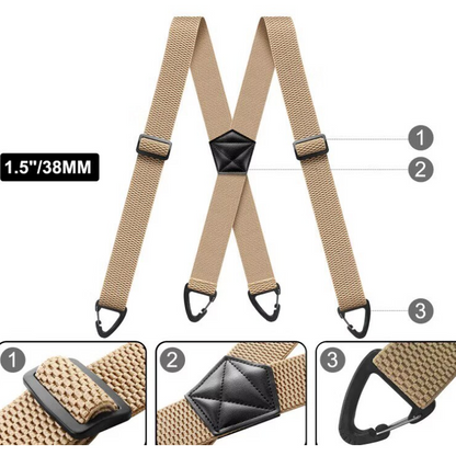 Outdoor-seler med Sikkerheds-karabiner – 3,8 cm Brede Elastikbånd med Skridsikkert Maiskorn-design