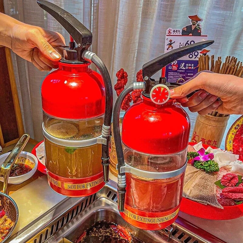Retro Brandslukker Drikke-dispenser – 1.5L Kapacitet med Tappeanlæg