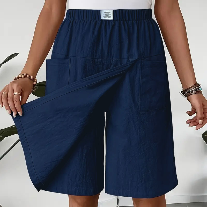Afslappet Sommer-Skort med Stræktalje og Lommer