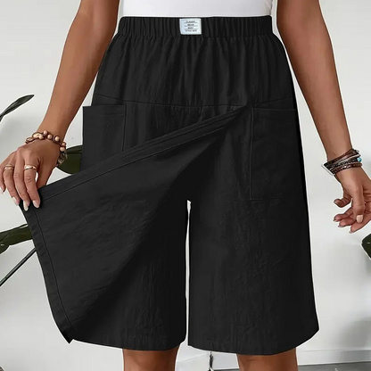 Afslappet Sommer-Skort med Stræktalje og Lommer