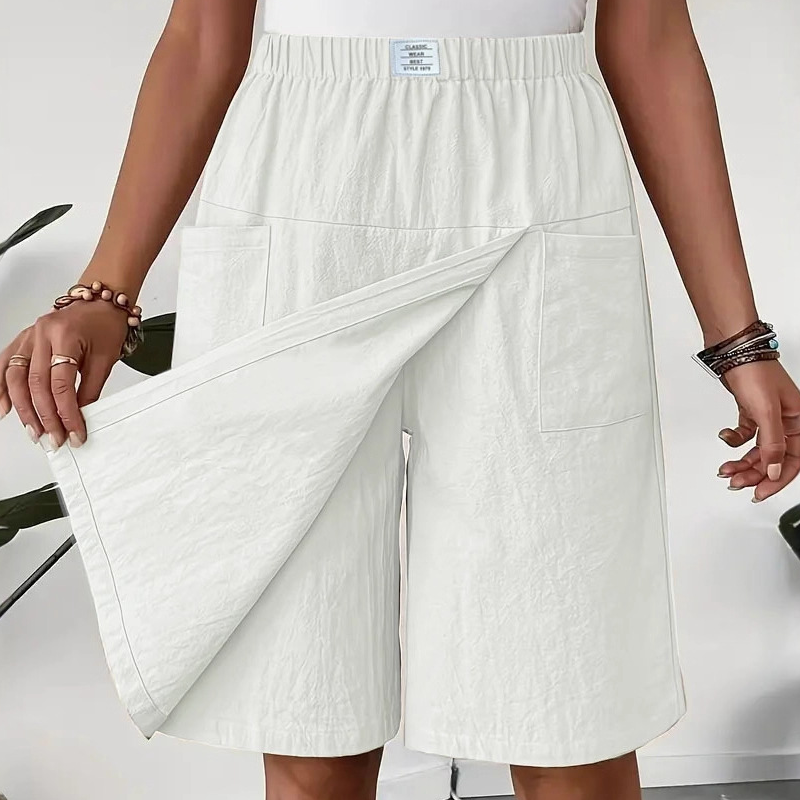 Afslappet Sommer-Skort med Stræktalje og Lommer