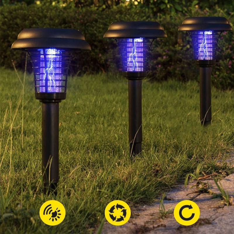 2-i-1 Solcelle Insektlampe – Automatisk lys & effektiv myggefælde