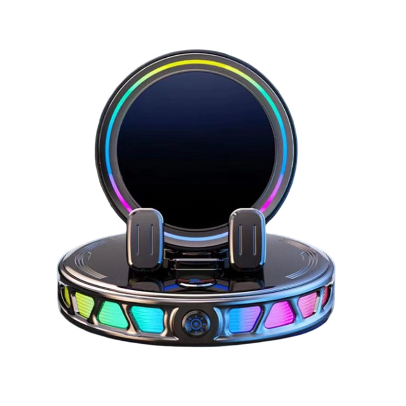 360° Roterbar Mobilholder til Bilen med Trådløs Opladning og RGB-lys
