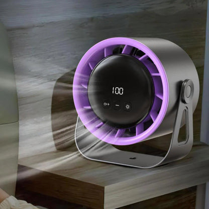 Genopladelig Bordventilator med Smart LED-Skærm