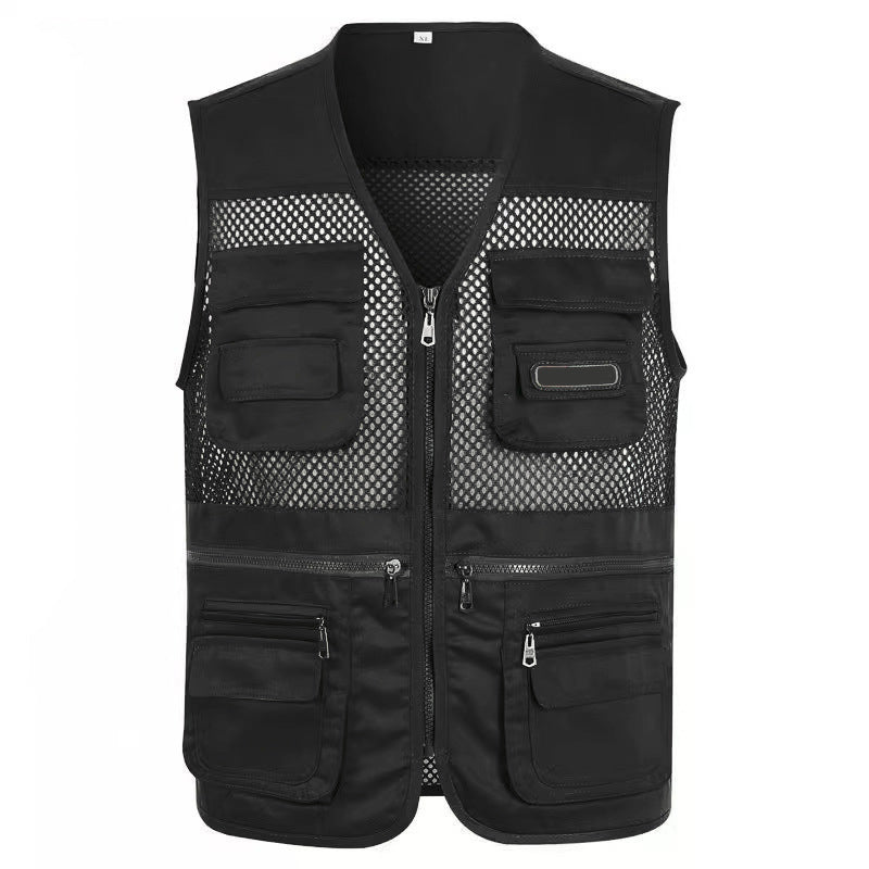 Praktisk Outdoor-vest – Slidstærkt mesh til fiskeri & vandring
