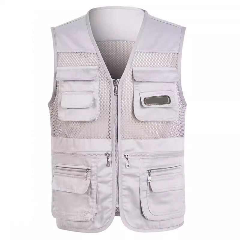 Praktisk Outdoor-vest – Slidstærkt mesh til fiskeri & vandring