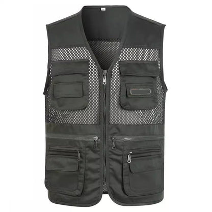 Praktisk Outdoor-vest – Slidstærkt mesh til fiskeri & vandring