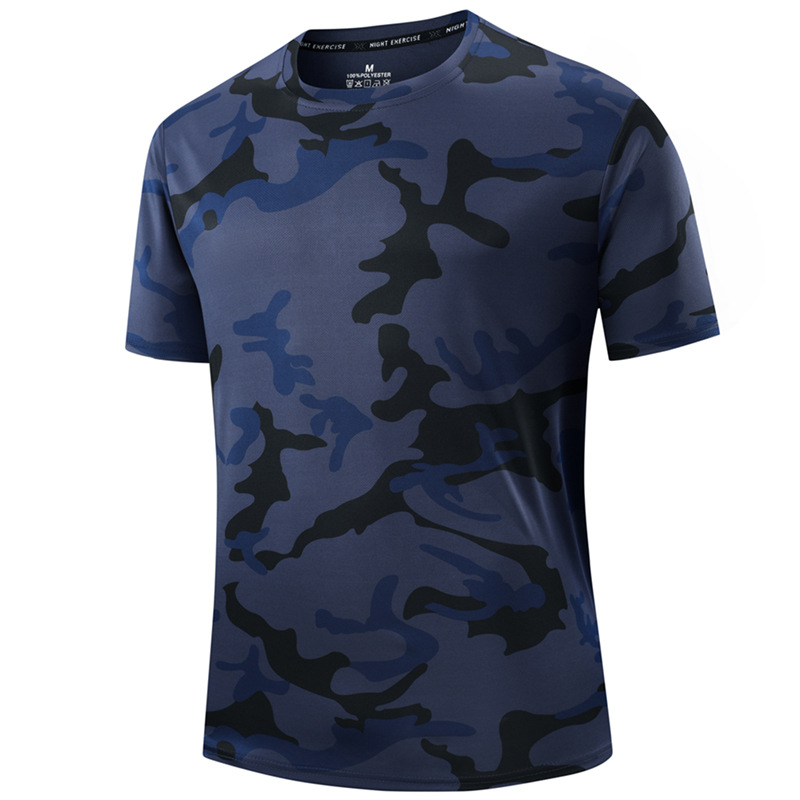 Hurtigtørrende Camouflage Sport T-shirt til Mænd til Fitness og Løb
