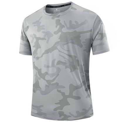 Hurtigtørrende Camouflage Sport T-shirt til Mænd til Fitness og Løb