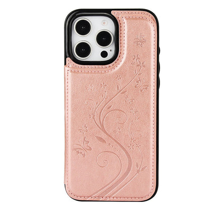 Blomstret telefoncover med indbygget kortholder