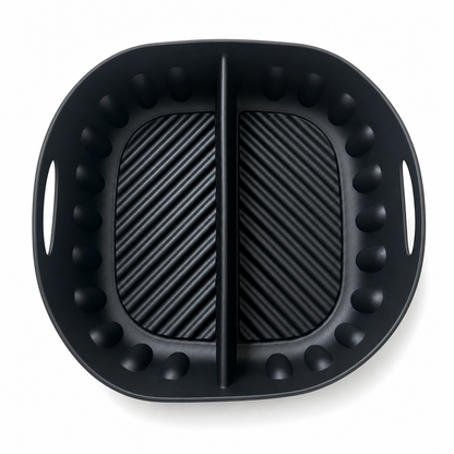 Genanvendelig Opdelt Silikoneindsats til Airfryer – Dual-Zone Design, Non-Stick Materiale & Fedtfattig Madlavning – Bevarer Original Smag og Gør Rengøring Let