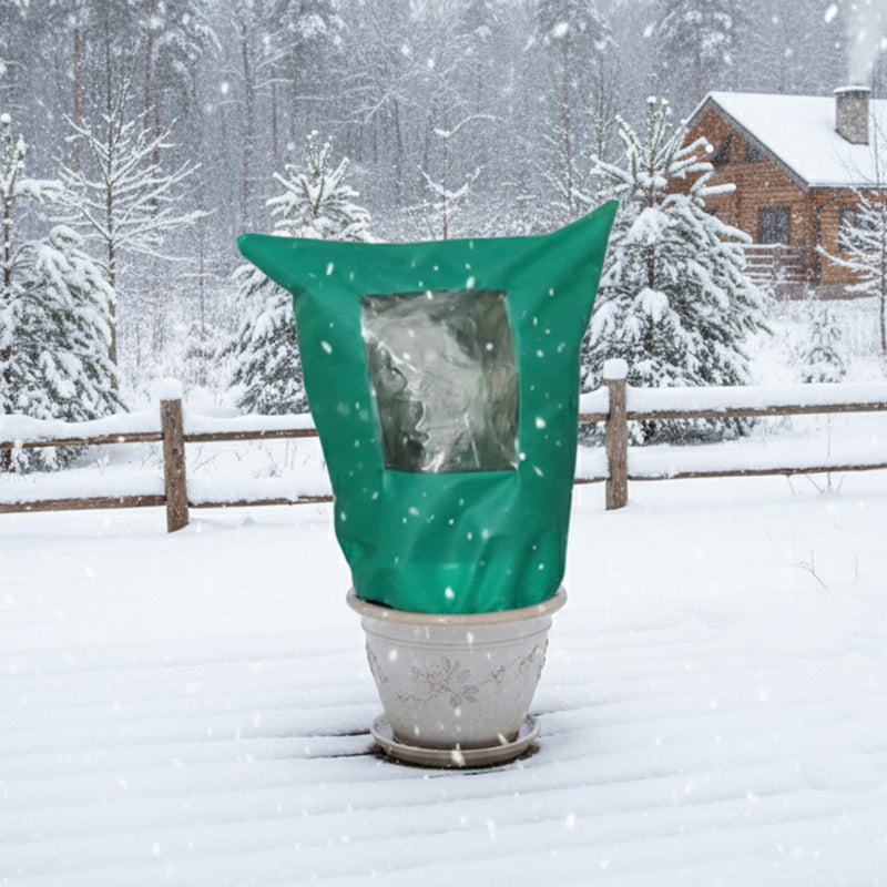 Vinterovertræk til Planter med Lynlås og Snoretræk – Frostsikker, Transparent Vindue & Robust Design – Ideelt til Frugttræer, Grøntsager og Potteplanter